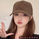 叮咚小格2025新款棒球帽帽子女春夏遮陽(yáng)帽子鴨舌帽硬頂大頭圍美式拉德韓版 咖啡色磨毛款 均碼 正常頭圍（53-60cm）