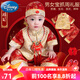 迪士尼1周歲禮服男寶寶夏季春秋男孩唐裝紅色百天宴滿月嬰兒抓周衣服夏 小皇子短-袖夏 90 【12-18個月體重22-26斤】
