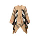 BURBERRY博柏利巴寶莉女士駝色美利奴羊毛格紋斗篷披肩40294061