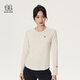 KOLON SPORT【25蛇年限定】可隆女士圓領(lǐng)長(cháng)袖T恤吸濕速干內搭上衣 LKRT5SN126-BI 白樺色 L 170/92A