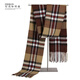 QUEENJOY新款冬季圍巾男士圍巾送禮品圍脖時(shí)尚百搭潮流保暖防寒格子圍巾男 咖啡色格子