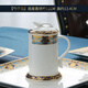 瑞玖金邊骨瓷盤(pán)子菜盤(pán)家用魚(yú)盤(pán)面碗帶蓋品鍋輕奢餐具自由組合碗盤(pán)碟勺 勺子桶
