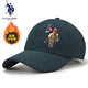 U.S.POLO ASSN.保羅帽子男士女羊毛呢棒球帽硬頂款中老年秋冬保暖防風(fēng)刺繡休閑 藏青色 可調(diào)節(jié)(54至60cm)
