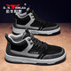 公牛世家男鞋2026春季新款時(shí)尚百搭休閑鞋男士高幫板鞋復古潮流運動(dòng)鞋子男