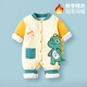 迪迪熊日記（DIDIXIONGRIJI）嬰兒棉衣服冬裝連體衣加厚秋冬季套裝新生兒夾棉寶寶外出保暖抱衣 (冬季薄棉)可愛恐龍 73cm