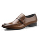 VQGT 新款韓版潮流男士尖頭皮鞋男鞋商務(wù)正裝鞋牛皮單鞋男婚鞋 棕色 40偏大一碼