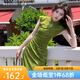 西遇新中式改良旗袍女2025年夏季新款提花水滴領(lǐng)修身無(wú)袖連衣裙 綠色 S (155)