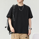 簡(jiǎn)徒重磅純棉短袖T恤男夏季純色t恤圓領(lǐng)時(shí)尚大碼白色打底衫半袖上衣男 黑色 L