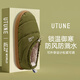 優(yōu)調(diào)高端羽絨布防風(fēng)防水棉拖鞋女款冬季包跟保暖牛筋底外穿厚底防滑男 軍綠 42-43