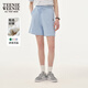 Teenie Weenie女裝春夏夏裝青休閑運動(dòng)簡(jiǎn)約風(fēng)短褲直筒短款衛褲 淺藍色 S (160)