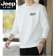 JEEP SPIRIT衛衣男棉質(zhì)春秋2025新款圓領(lǐng)長(cháng)袖打底衫休閑冬季加絨上衣薄款新品 白色 單件裝【春秋】 薄款 2XL 130-150斤