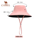駱駝（CAMEL）防紫外線漁夫帽女夏季遮陽帽大沿帽遮臉大帽檐防曬帽子 A1S3PX104A仲夏粉/黑-雙面可戴，冰感面料 均碼