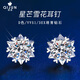 琦君正品鉑金D色培育鉆石耳釘雪花鉆石耳釘女紀(jì)念日走心禮物送女友