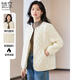 她享2024冬季棉服女薄款氣質(zhì)菱形格棉襖圓領(lǐng)夾棉加厚外套女T144M1008