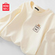 名創(chuàng)優(yōu)品（MINISO）純棉長(zhǎng)袖t恤女2025新款爆款春秋奶白色打底衫上衣休閑寬松體恤衫 奶白色(熊仔口袋胸標(biāo)) XL (體重130-150斤)