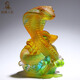古法琉璃蛇擺件招財(cái)十二生肖工藝品創(chuàng)意禮品家居裝飾屬蛇吉祥禮物 王者歸來(lái)小（非遺琉璃）