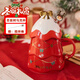 沽咚小茗圣誕節禮物水杯馬克杯情侶圣誕杯子咖啡杯陶瓷杯帶蓋勺平安夜禮物 紅色圣誕樹(shù)杯500ml【帶攪拌勺】