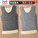 貓人（MiiOW）高檔秋冬季御寒雙面磨毛雙層加厚德絨保暖背心男馬甲無(wú)痕圓領(lǐng)內衣 XT-6001#黑灰+淺灰 2XL 140-160斤