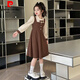 皮爾卡丹（pierre cardin）女童假兩件連衣裙秋裝舒適休閑中大童女孩燈芯絨裙子學(xué)院風(fēng)公主裙 圖片色假兩件連衣裙 140 cm