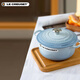 酷彩（Le Creuset）進口琺瑯鍋鑄鐵22/24/26cm圓形鍋湯鍋燜蒸燉煮鍋燉鍋煲湯微壓鍋 水晶藍（金屬蓋耳） 20cm
