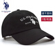 U.S. POLO ASSN.保羅帽子男女士速干棒球帽春夏秋遮陽(yáng)運動(dòng)帽潮品牌戶(hù)外鴨舌帽刺繡 黑色 （54-60）cm可調節