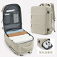 輕騎者旅行包女士雙肩包大容量背包短途旅游包輕便行李包電腦包書(shū)包男款 灰棕色大號-獨立電腦倉/干濕分離
