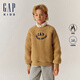 Gap【大小童同款】男女童仿羊羔絨加厚衛衣上衣646064 淺棕色 160 cm (14-15歲) 亞洲尺碼