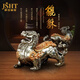 爵世皇庭招財披金貔貅擺件精品純銅中式鎮(zhèn)宅辦公室客廳裝飾高端工藝品霸氣 貔貅擺件