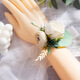 伴娘手腕花新娘姐妹手花級(jí)感婚禮結(jié)婚森系超仙韓式珍珠手環(huán)婚紗 花好月圓-白色