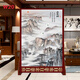 中式入戶(hù)屏風(fēng)隔斷客廳玄關(guān)現代簡(jiǎn)約辦公室雙面實(shí)木座屏迎客松 寬120CM*高180CM拍下備注圖