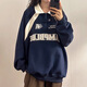 FOX.Gpolo衛(wèi)衣女外套春秋款2025新款秋裝秋季女裝穿搭女士t恤長袖上衣 藏青色寬松版POLO領(lǐng)衛(wèi)衣 L 【建議120-140斤】