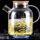 匯旅大容量高硼玻璃玻璃煮茶壺煤氣燒水壺耐高溫玻璃水壺 1800ml升級款鋼包竹蓋壺1只裝