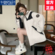 莫代爾工裝外套女2025春秋冬季新款夾棉加厚沖鋒上衣初高中學生寬松夾克 杏色-夾棉 加厚 M 95-115斤