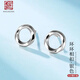 老銀匠s925銀莫比烏斯環(huán)銀耳釘送女友生日禮物養(yǎng)耳洞玫瑰金色女銀耳飾女 銀色款-含1對銀耳堵-含證書