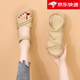 百麗踏平底涼鞋女夏季2025新款仙女風(fēng)松緊帶配裙輕便防防滑軟底沙灘鞋 香檳色 37