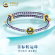 中國黃金（CHINA GOLD）黃金手鏈女款足金夢(mèng)幻海洋系列轉運珠手繩節日生日禮物送女友愛(ài)人 目標轉運珠【藍紫鋼絲繩】約0.8-1g