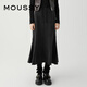 moussy 新品暗黑系解構(gòu)主義魚尾半身裙衛(wèi)裙028HAZ80-2411 021淺黑色 S
