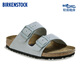 BIRKENSTOCK勃肯德國進口新品女款鼠尾草綠牛皮絨面革軟底Arizona雙扣拖鞋 鼠尾草綠窄版1029774 37