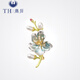 唐后正品天然白玉蘭花胸針高檔女淡水珍珠奢華別針?biāo)蛬寢岄L(zhǎng)輩禮物 天然藍(lán)貝玉蘭花-送官方鑒定證書