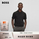 BOSS博斯【禮物】【男女同款 100%棉珠地布】休閑短袖Polo衫 001-黑色 M