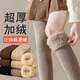哆溫宓過(guò)膝襪女冬季加絨加厚長(zhǎng)筒襪子保暖羊毛襪拉絨毛圈襪防滑高筒襪 2雙（黑色+燕麥）可選色備注 2雙 均碼