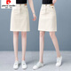 皮爾卡丹半身裙女夏薄款2025新款高腰中長(cháng)款a字包臀裙百搭休閑一步裙 291杏色 XL 115-125