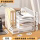 賓納A4辦公桌收納置物架文件收納盒辦公用品文件架桌面書(shū)架多層大容量文件框文件座紙資料檔案整理架 經(jīng)典白—A4組合架 在左