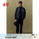H&M男裝夾克2025夏季新款輕便立領(lǐng)尼龍飛行員拉鏈休閑外套1262261 深灰色 L 175/108