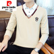 皮爾卡丹（pierre cardin）春秋季新款衛衣男士長(cháng)袖t恤潮流假兩件體恤打底衫帥襯.衫領(lǐng)上衣服 杏色8858假兩件 常規 2XL