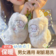 帝行玫瑰絨毛袖套女秋冬新款保暖防污手袖辦公室上班羽絨服防臟套袖頭 玫瑰兔【白】一雙