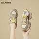 達芙妮（DAPHNE）復古厚底老爹鞋女2025夏季系帶休閑鞋女時(shí)尚增高運動(dòng)鞋學(xué)生跑步鞋 卡其色 37
