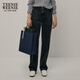 Teenie Weenie【趙露思同款】小熊秋季簡(jiǎn)約直筒褲復古牛仔褲長(cháng)褲女 黑色 L (170)