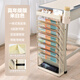 悟生鐵藝課室放書(shū)架學(xué)生課桌收納神器書(shū)本收納置物架教室書(shū)桌側邊落地可移動(dòng)書(shū)立架初高中生書(shū)袋掛袋收納盒 【高年級米白色】加深置物架-帶杯帶輪