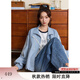紫涵（ZIHAN）紫涵短款立領(lǐng)外套女2025秋季新款甜美蝴蝶結寬松休閑拉鏈長(cháng)袖上衣 元氣藍 M